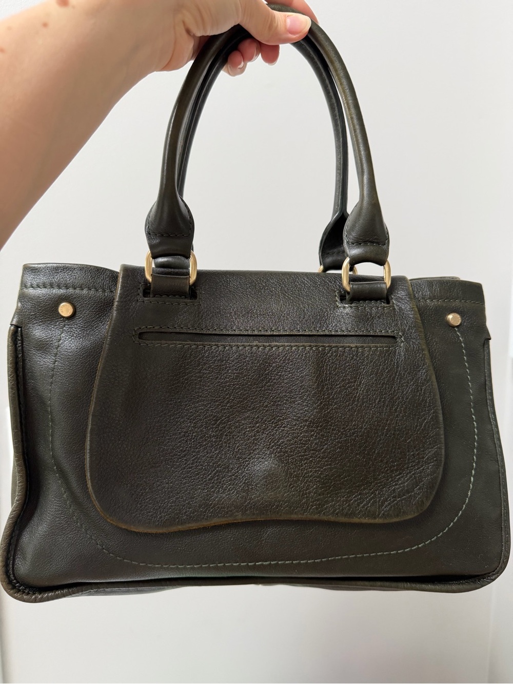 LONGCHAMP DARK GREEN BALZANE LEATHER BAG - Picture 2 of 15